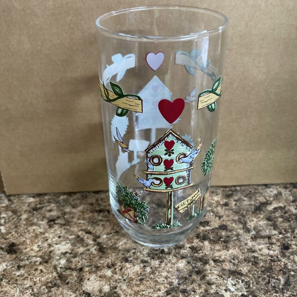 Thomson Pottery Birdhouse‎ New 16 oz Glass Glassware